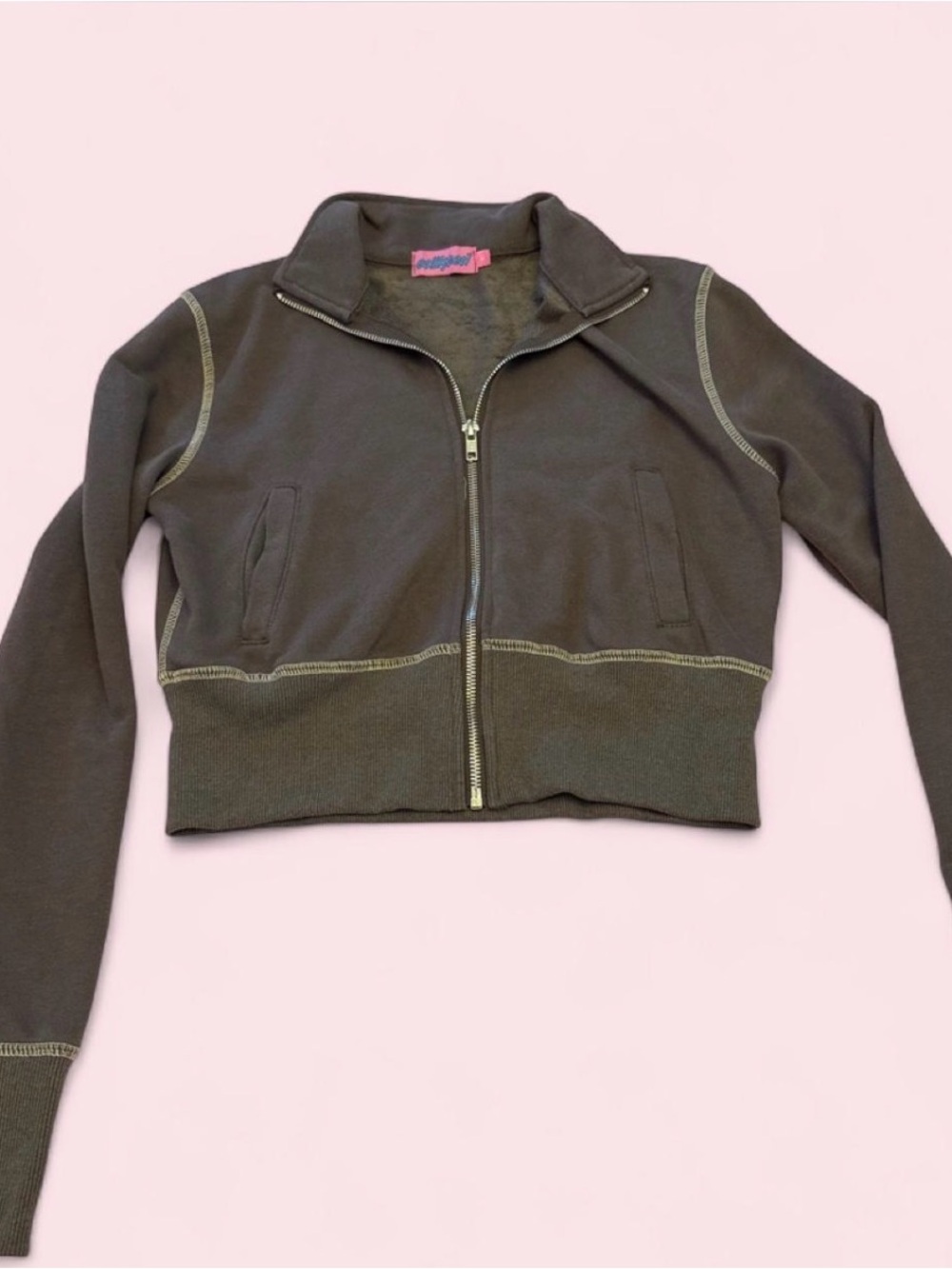 Women's Edikted Olive Cropped Zip-Up Jacket